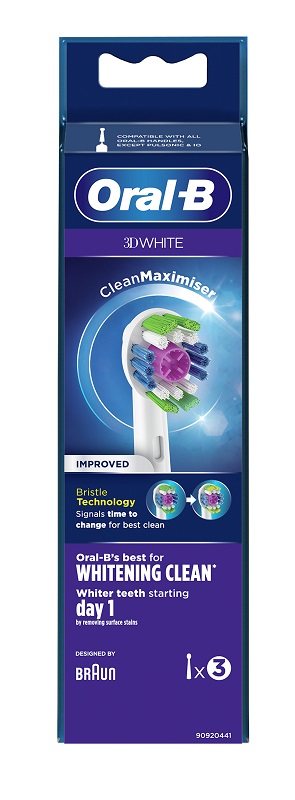 ORALB 3DWHITE EB18 TESTINA PER SPAZZOLINO ELETTRICO 3 PEZZI - doctorpill.it