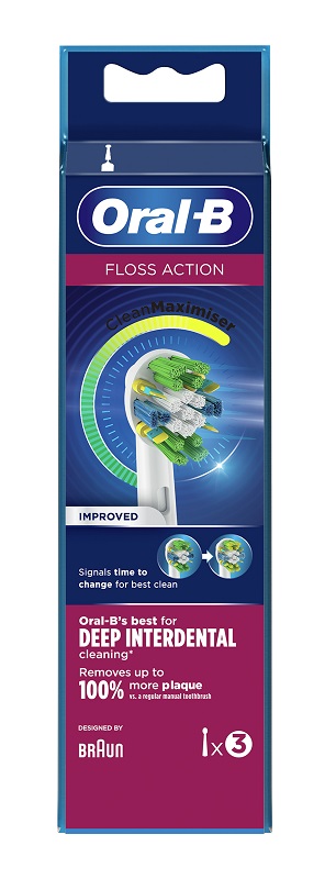 ORALB FLOSS ACTION EB25 TESTINA PER SPAZZOLINO ELETTRICO 3 PEZZI - doctorpill.it