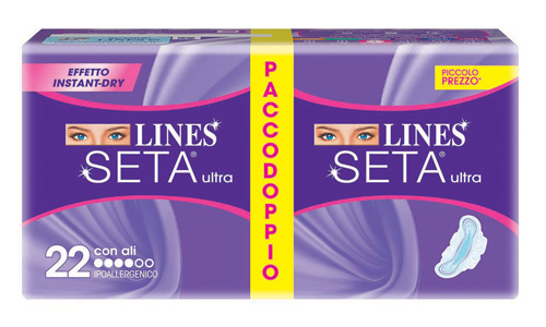 LINES SETA ULTRA ASSORBENTE CON ALI 22 PEZZI - doctorpill.it
