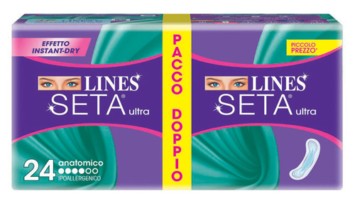 LINES SETA ULTRA ASSORBENTE ANATOMICO 24 PEZZI - doctorpill.it
