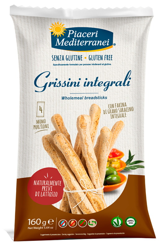 PIACERI MEDITERRANEI GRISSINI INTEGRALI 160 G - doctorpill.it