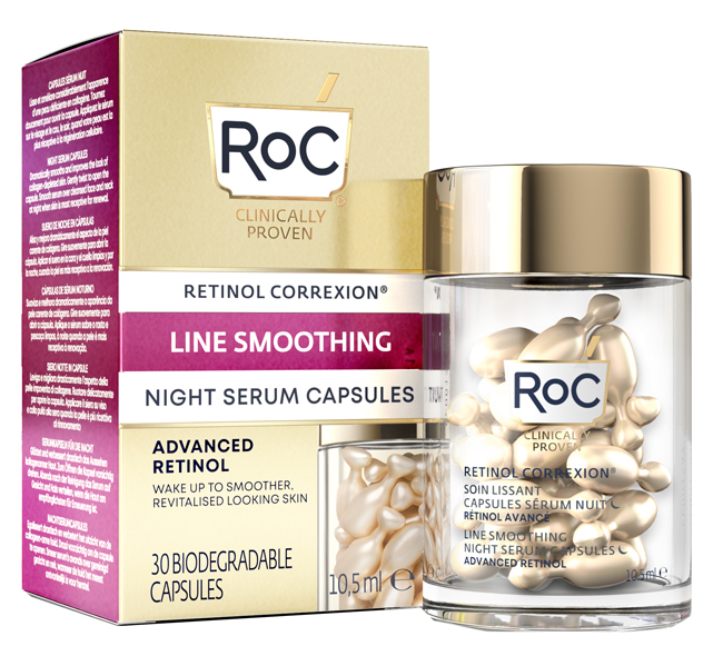 ROC RETINOL CORREXION LINE SMOOTHING SIERO VISO NOTTE 30 CAPSULE - doctorpill.it
