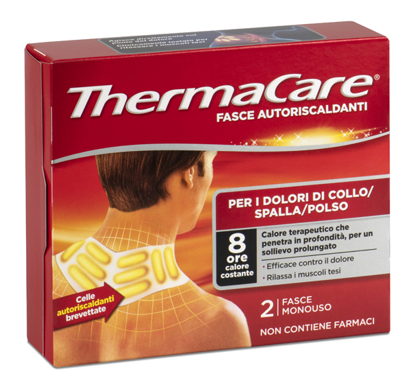 FASCE AUTORISCALDANTI A CALORE TERAPEUTICO THERMACARE COLLO/SPALLA/POLSO 2 PEZZI - doctorpill.it
