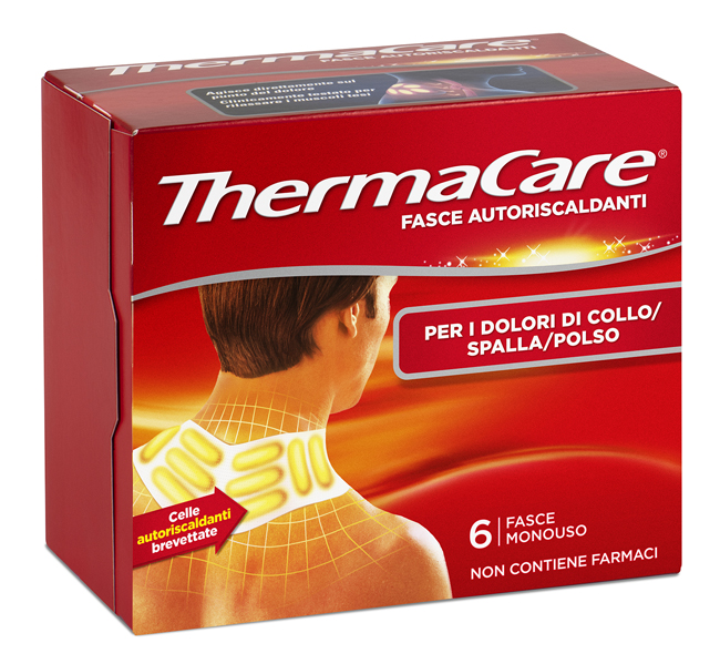 FASCE AUTORISCALDANTI A CALORE TERAPEUTICO THERMACARE COLLO/SPALLA/POLSO 6 PEZZI - doctorpill.it