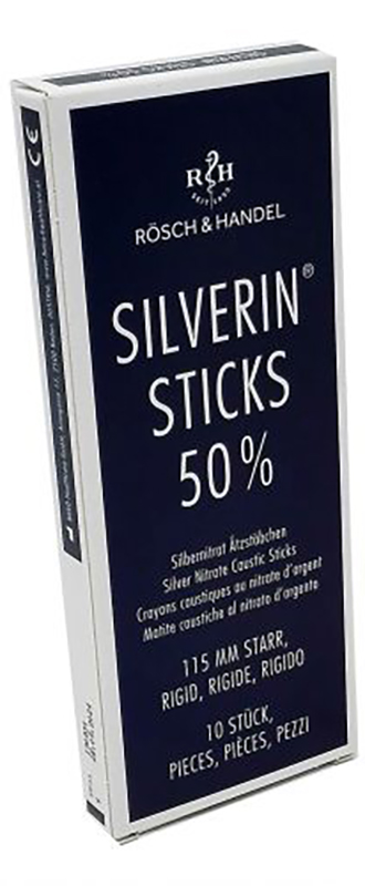 MATITA CAUSTICA SILVERIN NITRATO D'ARGENTO 50% RIGIDA LUNGHEZZA 115 MM 10 PEZZI - doctorpill.it