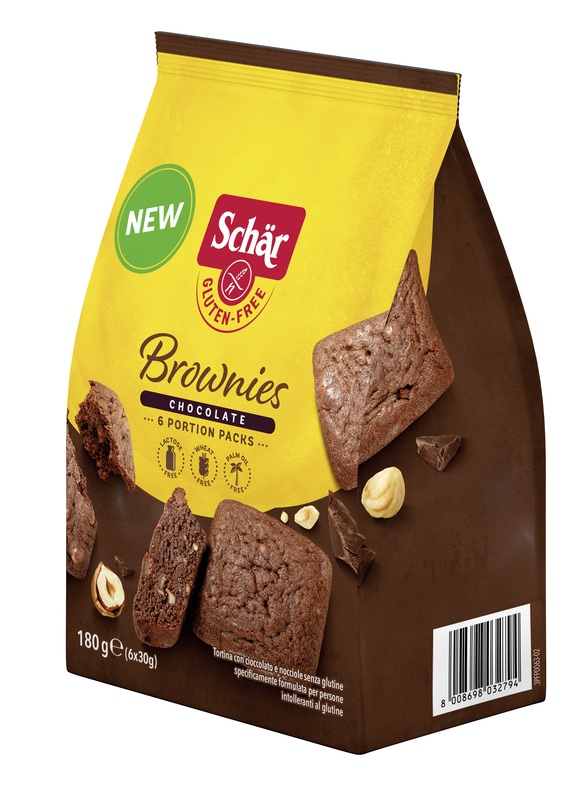 SCHAR BROWNIES CHOCOLATE TORTINA CON CIOCCOLATO E NOCCIOLE 6 MONOPORZIONI DA 30 G - doctorpill.it