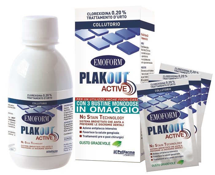EMOFORM PLAK OUT ACTIVE 0,20% 200 ML + 3 BUSTE - doctorpill.it