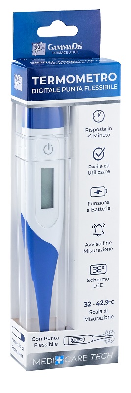 TERMOMETRO DIGITALE PUNTA FLESSIBILE CON CUSTODIA PROTETTIVA MEDICARE - doctorpill.it