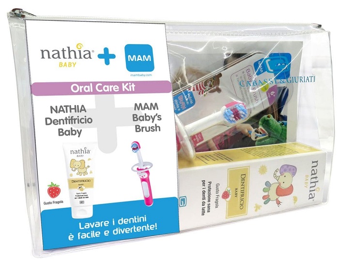 ORAL CARE KIT MASCHIO 1 DENTIFRICIO BABY NATHIA 50 ML + 1 MAM BABY'S BRUSH - doctorpill.it