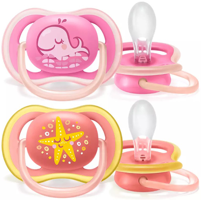 AVENT ULTRA AIR SUCCHIETTO BALENA/STELLA FEMMINA 6-18 MESI 2 PEZZI - doctorpill.it