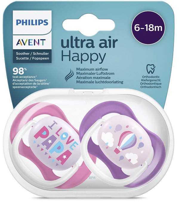 AVENT ULTRA AIR TETTARELLA ORTODONTICA PAPA/BALLOON 0/6 MESI 2 PEZZI - doctorpill.it