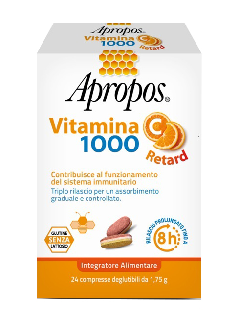 APROPOS VITAMINA C 1000 A RILASCIO PROLUNGATO 24 COMPRESSE DEGLUTIBILI - doctorpill.it
