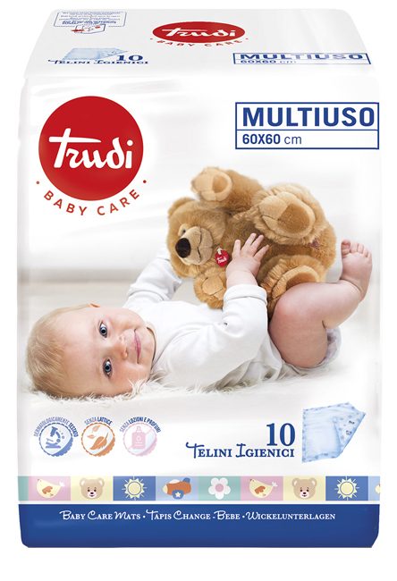 TRUDI BABY CARE TELINI MULTIUSO 60X60 CM 10 PEZZI - doctorpill.it