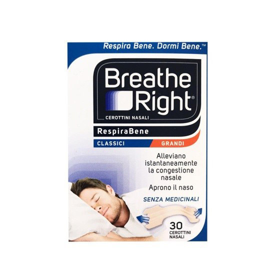 CEROTTI NASALI BREATHE RIGHT CLASSICI GRANDI 30 PEZZI - doctorpill.it
