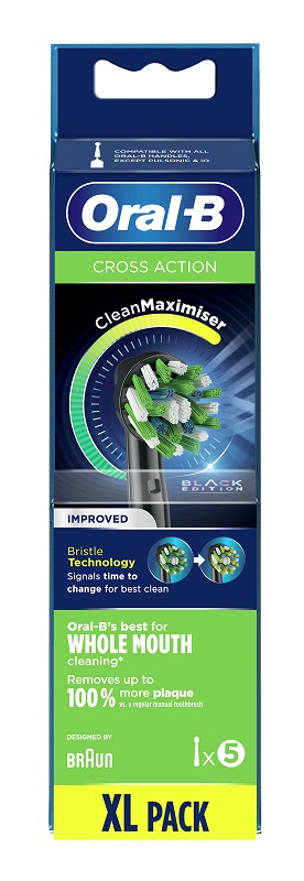 ORALB CROSS ACTION BLACK EB50 TESTINE PER SPAZZOLINO ELETTRICO 5 PEZZI - doctorpill.it
