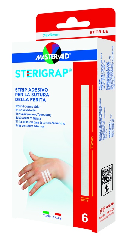 MASTER-AID STERIGRAP STRIP ADESIVO SUTURA FERITE 75X6 MM 6 PEZZI - doctorpill.it