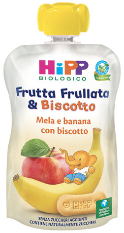 HIPP BIO FRUTTA FRULLATA&BISCOTTO MELA BANANA BISCOTTO 90 G - doctorpill.it