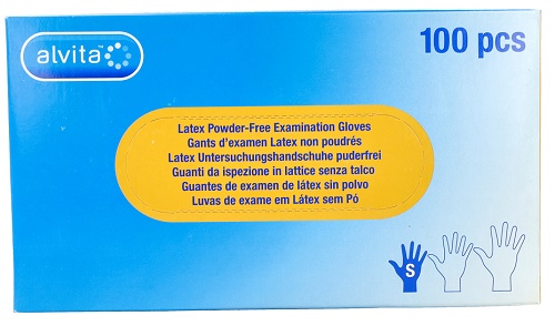 GUANTI DA ISPEZIONE ALVITA IN LATTICE SENZA TALCO S 100 PEZZI - doctorpill.it