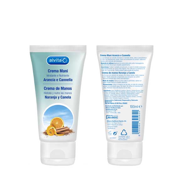 ALVITA CREMA MANI ARANCIA E CANNELLA 100 ML - doctorpill.it
