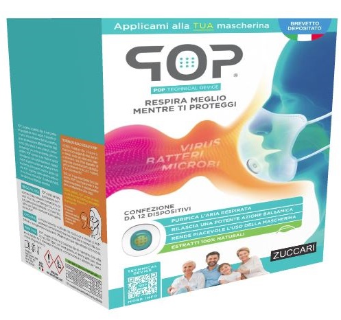 POP TECHNICAL DEVICE 12 DISPOSITIVI ADESIVI PROFUMA E PURIFICA MASCHERINA - doctorpill.it