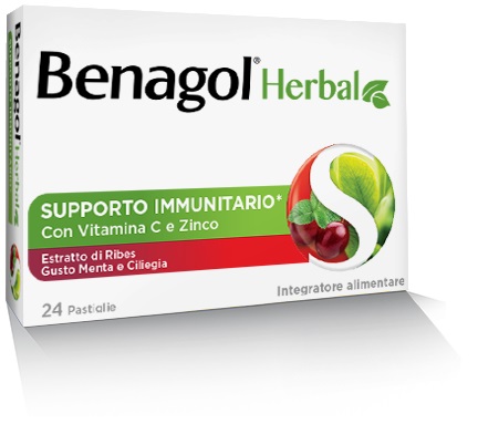 BENAGOL HERBAL MENTA E CILIEGIA 24 PASTIGLIE - doctorpill.it