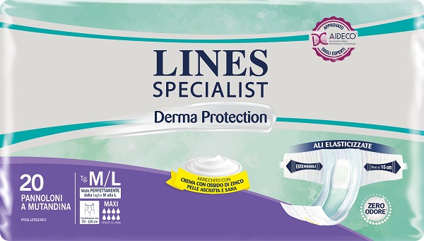 PANNOLONE A MUTANDINA LINES SPECIALIST DERMA MAXI M/L 20 PEZZI - doctorpill.it