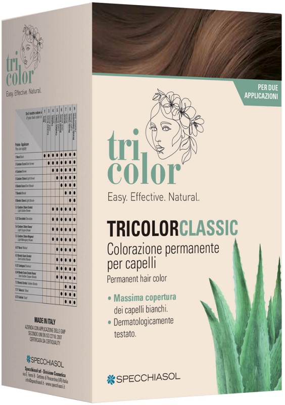 TRICOLOR CLASSIC 5 CASTANO CAFFE' 2 TUBI 50 ML + 2 SHAKER 50 ML + 4 BUSTINE 8 ML - doctorpill.it