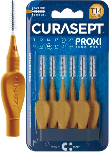 CURASEPT PROXI T14 OCRA/DARK GOLD 6 PEZZI - doctorpill.it