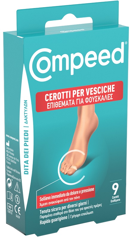 COMPEED CEROTTO VESCICHE DITA DEI PIEDI 9 PEZZI CARTON - doctorpill.it