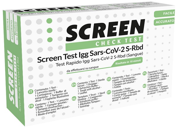 SCREEN TEST SIEROLOGICO RAPIDO AUTODIAGNOSTICO COVID-19 ANTICORPI IGG SARS-COV-2 NEL SANGUE SCREEN - doctorpill.it