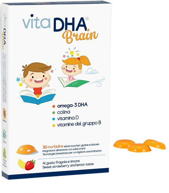 VITADHA BRAIN 30 MORBIDINE AL GUSTO FRAGOLA E LIMONE - doctorpill.it