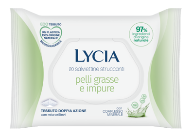 LYCIA SALVIETTINE STRUCCANTI PELLI GRASSE E IMPURE 20 PEZZI - doctorpill.it
