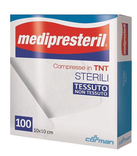 GARZA COMPRESSA MEDIPRESTERIL TNT 10X10CM 100 PEZZI - doctorpill.it