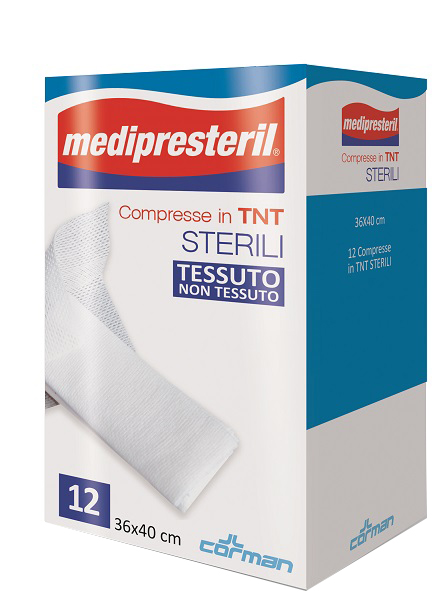 GARZA COMPRESSA MEDIPRESTERIL TNT 36X40CM 12 PEZZI - doctorpill.it