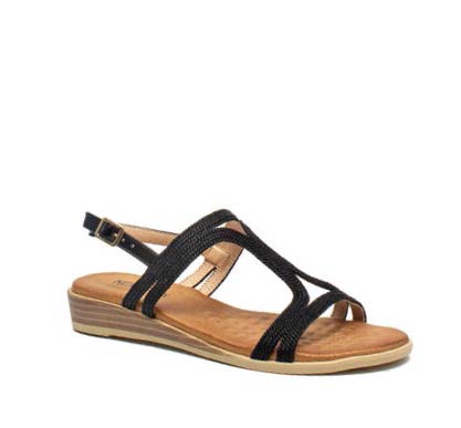 SANDALO DONNA TESSUTO FDO GOMMA BLACK LEVATE 001 37 - doctorpill.it