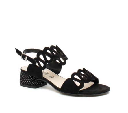 SANDALO DONNA PELLE FDO GOMMA CAMOSCIO NERO LOIRI 001 40 - doctorpill.it
