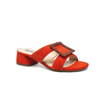 SANDALO DONNA PELLE FDO GOMMA CAMOSCIO PAPAVERO/CUOIO TAN LOMAZZO 002 38 - doctorpill.it