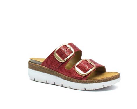 SANDALO DONNA PELLE FDO GOMMA TAI SNAKE ROSSO LONGOBARDI 002 37 - doctorpill.it