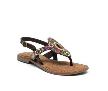 SANDALO DONNA PELLE FDO GOMMA BROWN/MULTI MACLODIO 001 39 - doctorpill.it