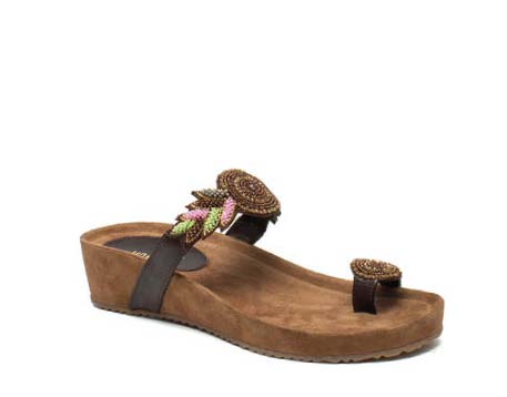 SANDALO DONNA PELLE FDO GOMMA BROWN/MULTI MADONNA 001 39 - doctorpill.it