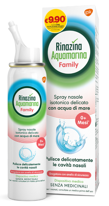 SPRAY NASALE ISOTONICO RINAZINA AQUAMARINA FAMILY PROMO 100 ML - doctorpill.it
