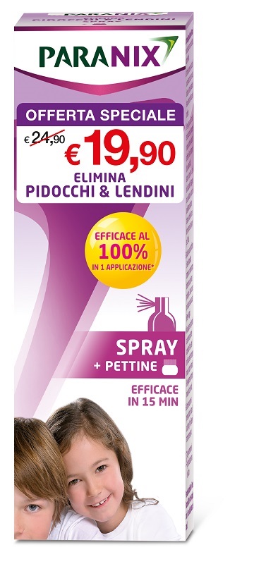 TRATTAMENTO SPRAY PIDOCCHI E LENDINI PARANIX 100 ML + PETTINE TAGLIO PREZZO - doctorpill.it