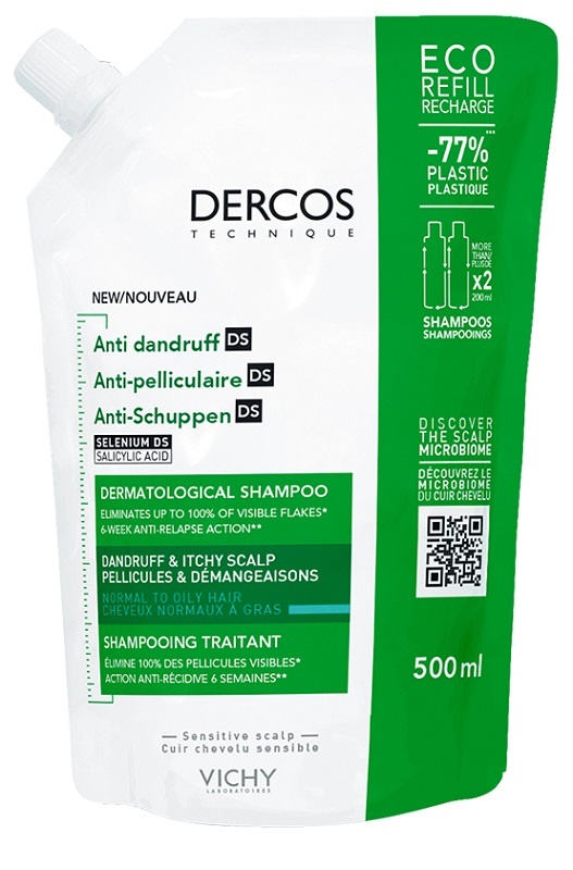 DERCOS ECO RICARICA SHAMPOO ANTI FORFORA 500 ML - doctorpill.it