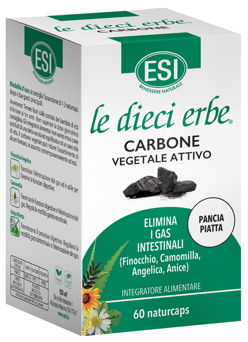 ESI LE DIECI ERBE CARBONE VEGETALE ATTIVO 60 NATURCAPS - doctorpill.it