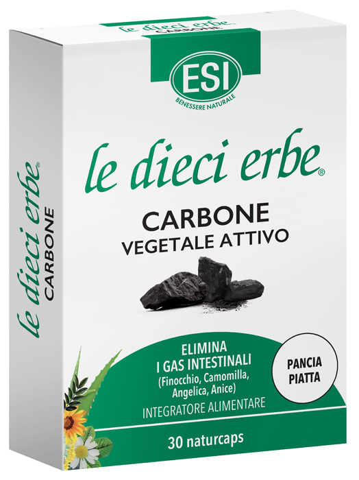 ESI LE DIECI ERBE CARBONE VEGETALE ATTIVO 30 NATURCAPS - doctorpill.it