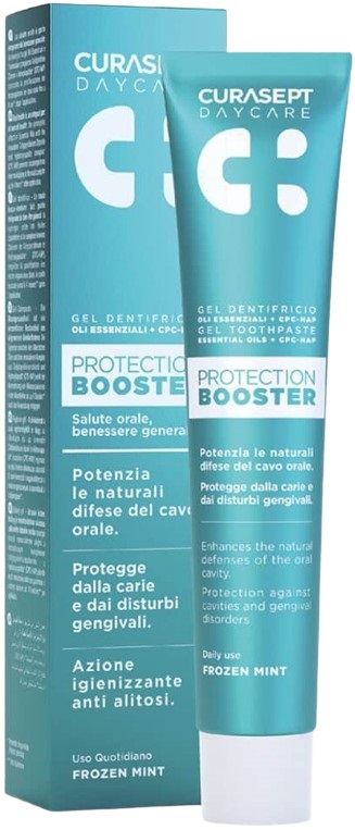 CURASEPT DAYCARE DENTIFRICIO PROTECTION BOOSTER FROZEN MINT 75 ML - doctorpill.it