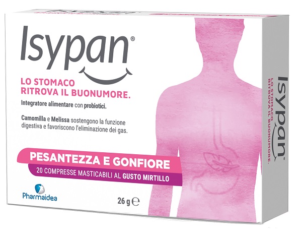 ISYPAN PESANTEZZA GONFIORE 20 COMPRESSE MASTICABILI - doctorpill.it