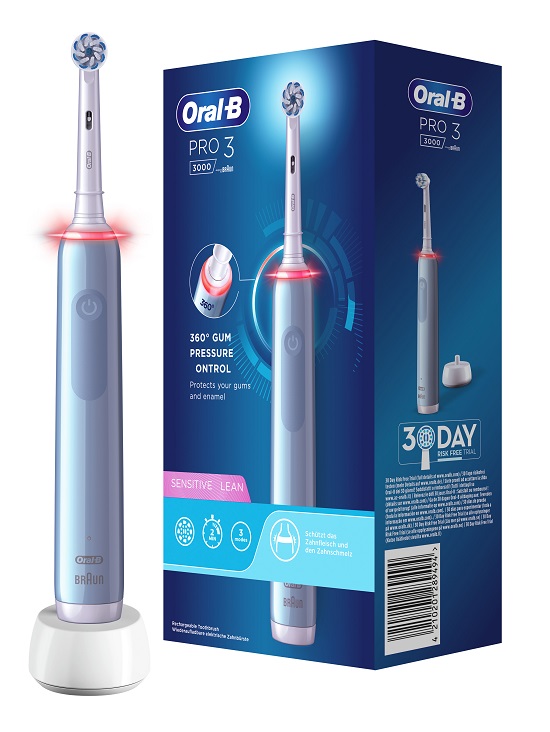 ORAL-B PRO 3 BLU SENSITIVE SPAZZOLINO ELETTRICO + 2 REFILL - doctorpill.it