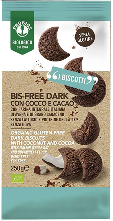 PROBIOS BIO BIS-FREE DARK CON COCCO E CACAO 250 G - doctorpill.it