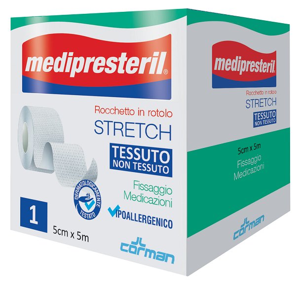 MEDIPRESTERIL ROCCHETTO ROTOLO STRETCH TESSUTO NON TESSUTO 5 CM X 500 CM - doctorpill.it